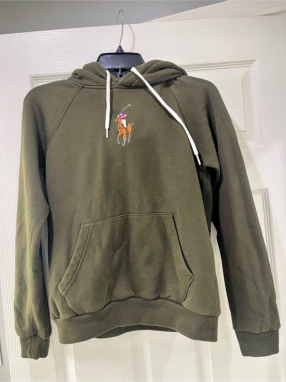Polo Ralph Lauren Big Pony Fleece Pullover Hoodie Green Small